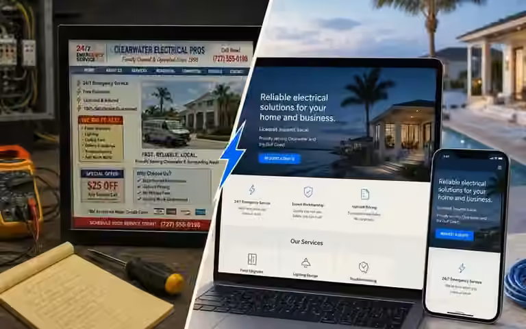 Before and After: A Clearwater Electrical Contractor Homepage, Rebuilt